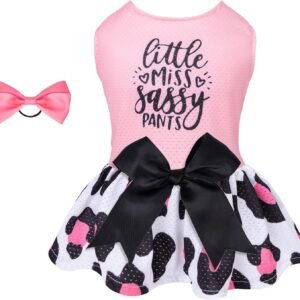 CuteBone Dog Mesh Dress Puppy Sundress Pet Outfit Summer Fashion for Small Dogs Girl Cat Clothes BF30XS-D