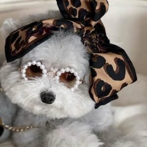 Cute Pearl Dog Sunglasses - Small & Medium Breed - For Girl Dog Costumes - 8 cm
