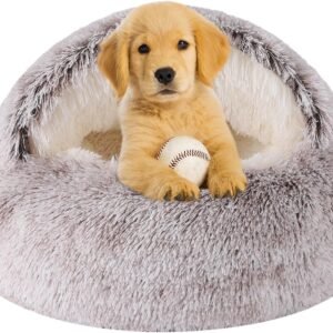 Dog Beds for Small Dogs, Cat Bed Cave, Washable Cute Cat Bed, Cozy Nook Pet Bed for Dogs or Cats, Anti-Slip Puppy Bed Fits up to 12 lbs Pets(Coffee, 20" x 20")